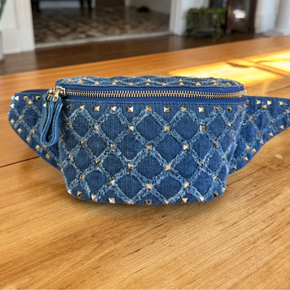 Authentic Valentino Rockstud Denim belt bag (Fanny pack)  95
